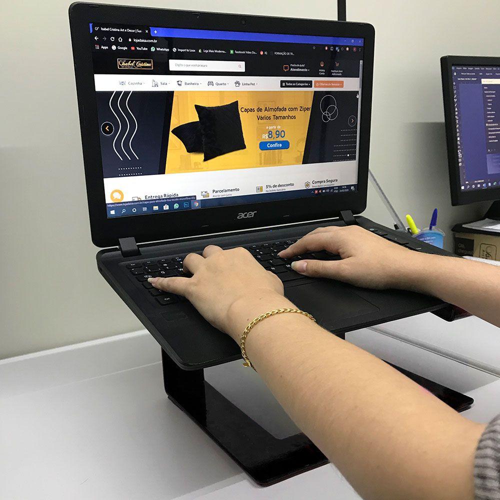 Suporte Para Notebook Laptop Stand Dj Em Aço Macbook Preto Genus