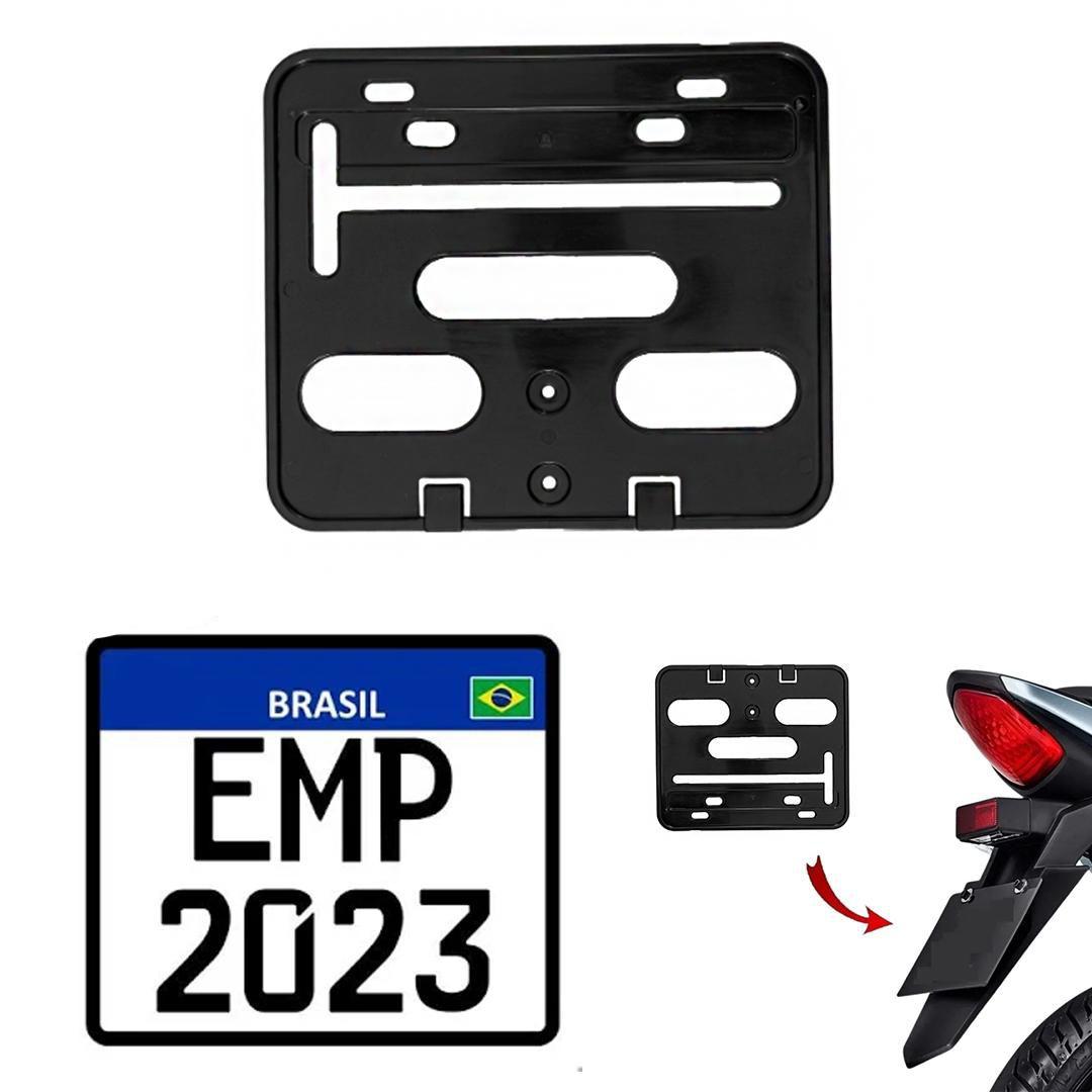 Imagem de Suporte Para Traseira Placa Moto Modelo Universal Mercosul Protetor Moldura