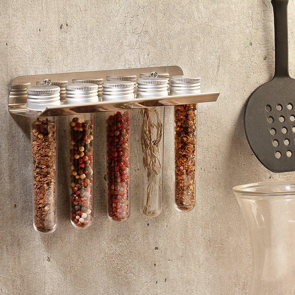 Suporte Porta Temperos Inox com 5 Tubetes de Parede - Maxx Diamond ...