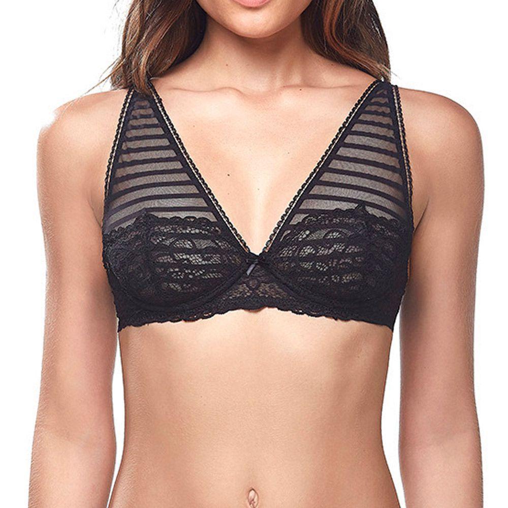 Sutiã Changerie Sem Bojo Com Aro Renda Forrada Tule Trabalhado Levemente Transparente  Preto - Sutiã - Magazine Luiza