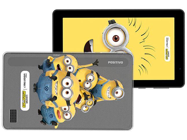Tablet Positivo Vision Tab 7 Minions T307MN com Capa 3GB RAM 64GB 7" Android 14 Go Allwinner A523 Octa-Core Wi-Fi