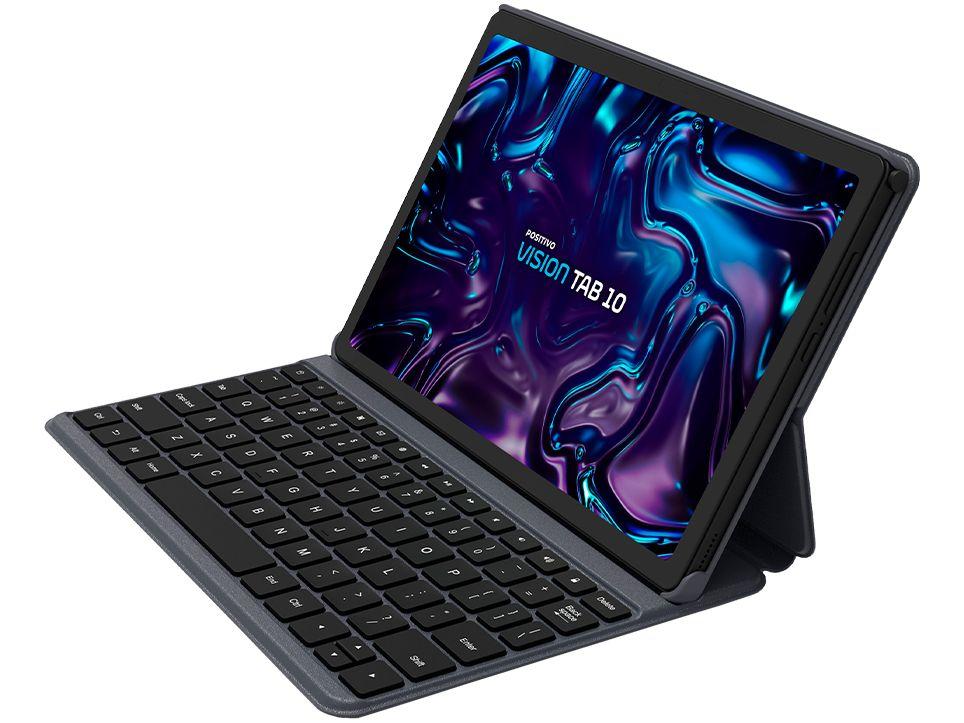 Tablet Positivo Vision Tab com Capa Teclado 10,1" 128GB 4GB RAM Android 13 Octa Core Wi-Fi 4G