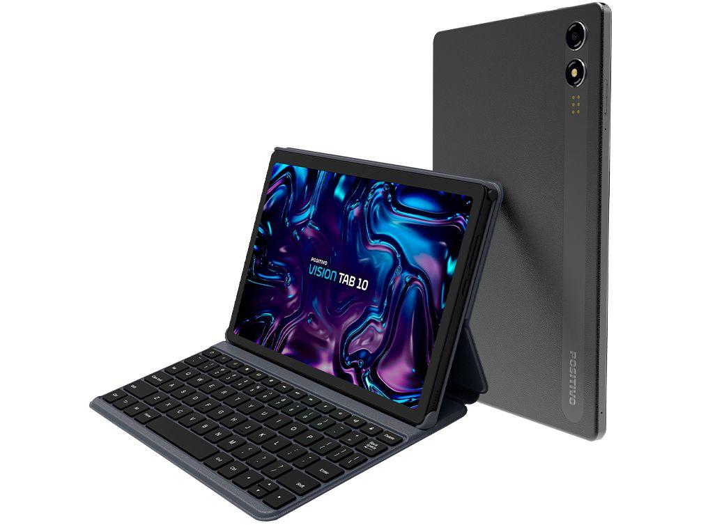 Tablet Positivo Vision Tab com Capa Teclado 10,1" 128GB 4GB RAM Android 13 Octa Core Wi-Fi 4G
