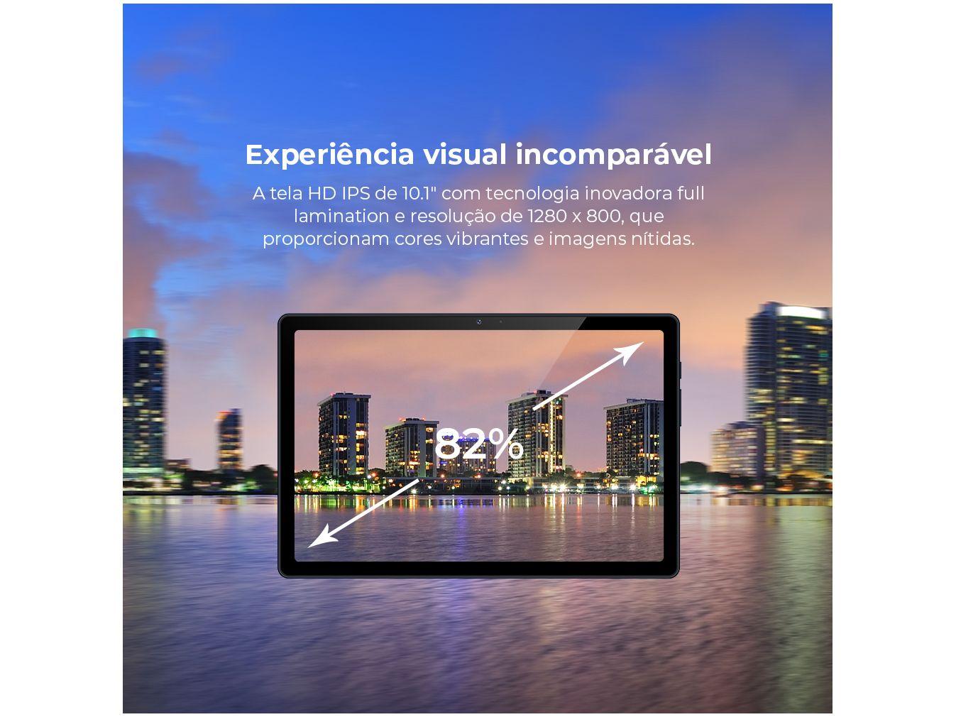 Tablet Positivo Vision Tab com Capa Teclado 10,1" 128GB 4GB RAM Android 13 Octa Core Wi-Fi 4G