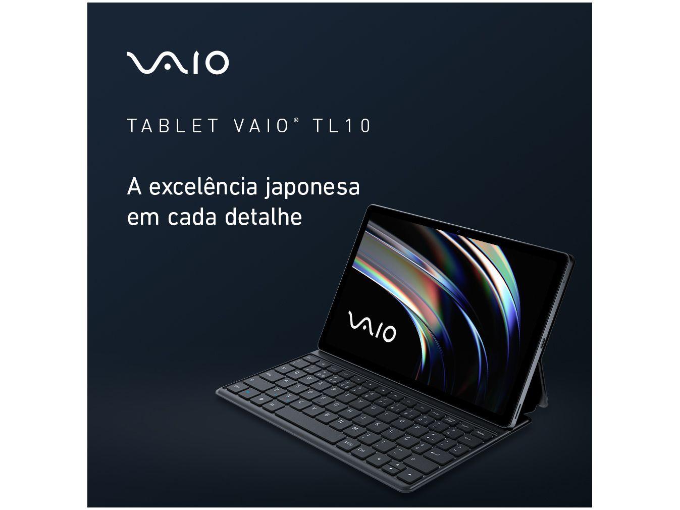 Tablet Vaio TL10 com Teclado de Conexão Inteligente 10,4" 128GB 8GB RAM Android 13 Octa-Core Wi-Fi 4G