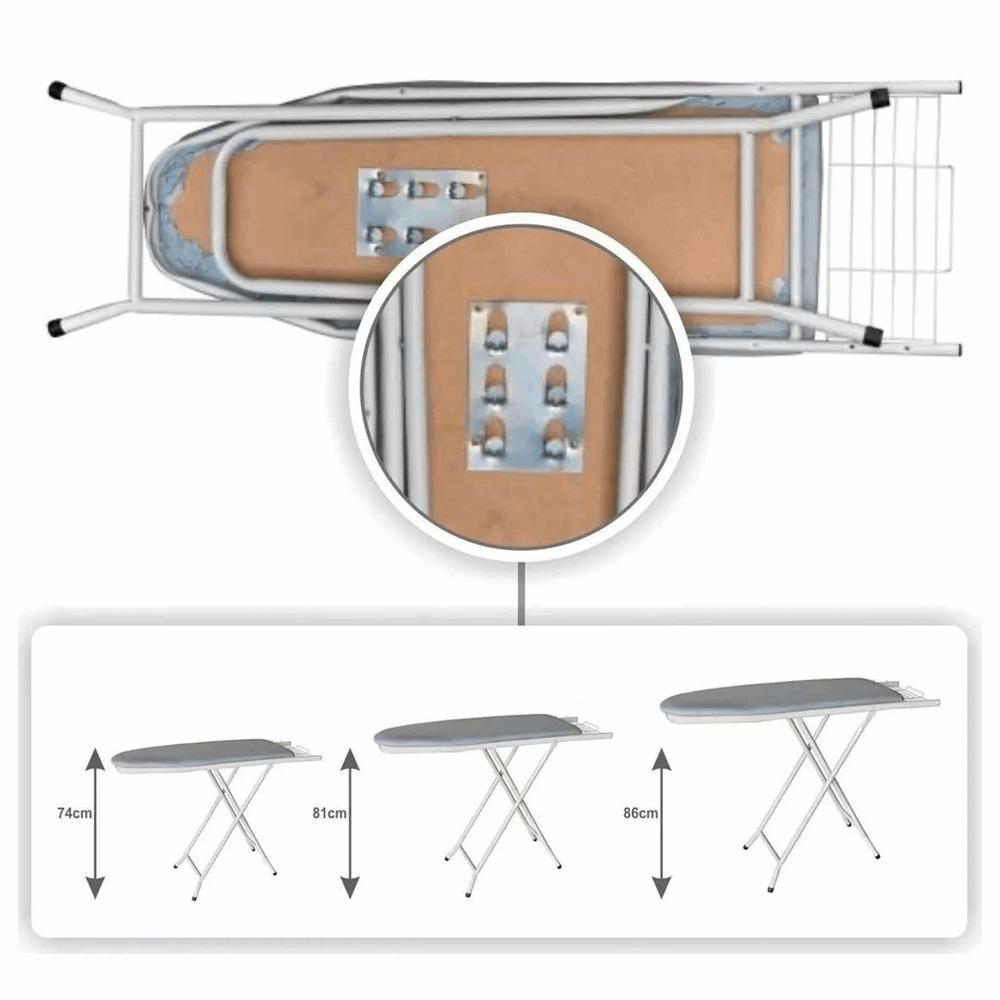 Tábua de passar roupas c/suporte para ferro e reg. de altura udm-0424 ...