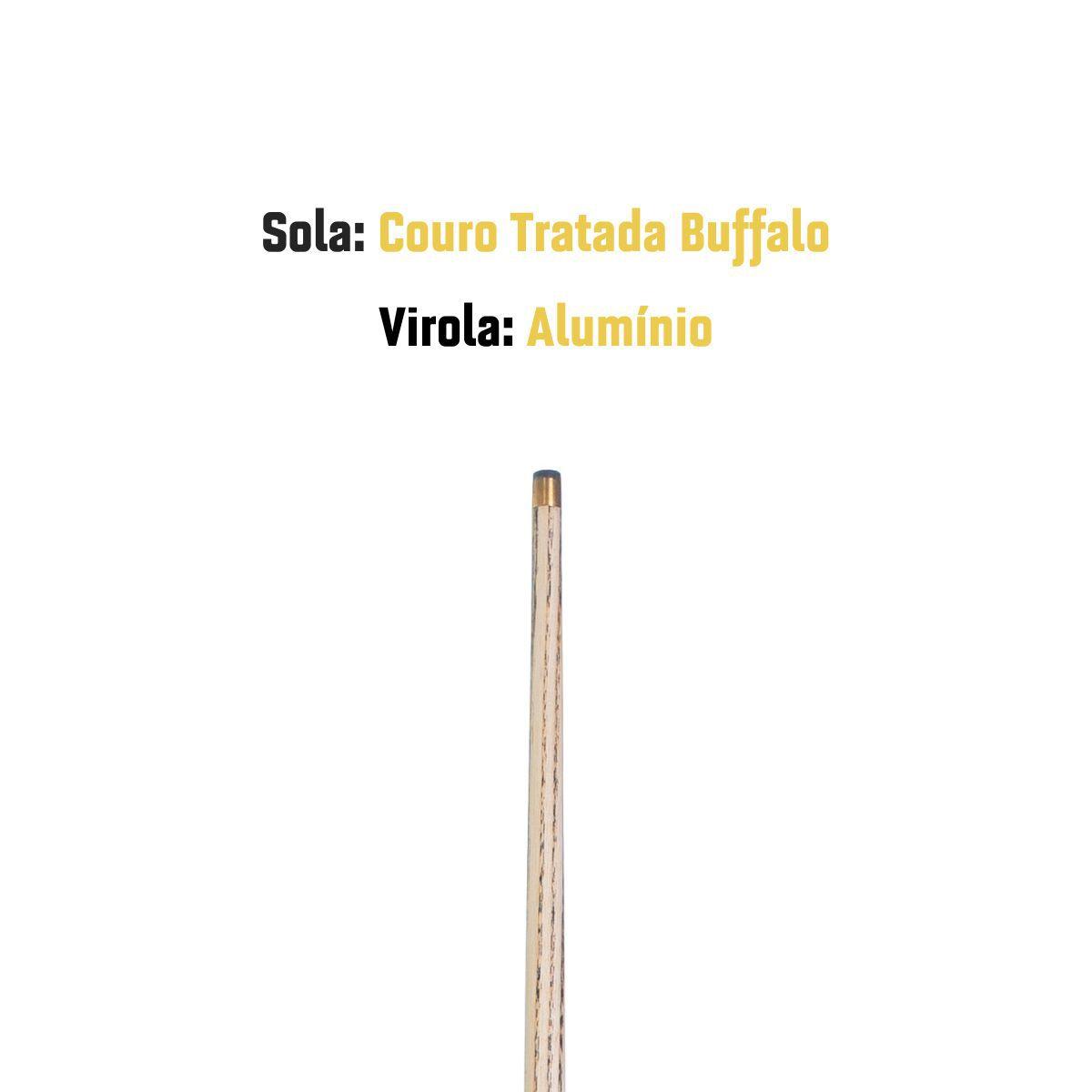 Taco de Sinuca Profissional Ash Buffalo 3/4 bege Rosca Vácuo