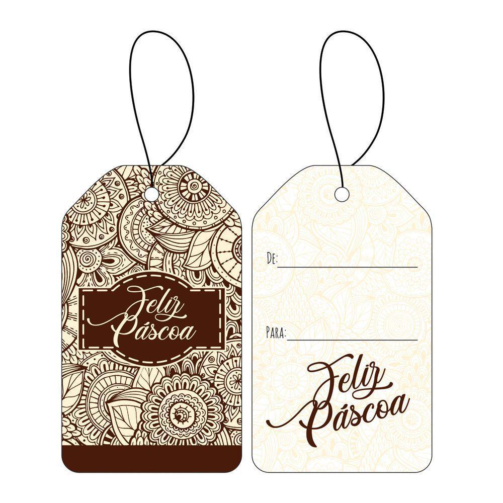 Tag Pascoa Pattern Marrom C 10 Un Custom Box Identificador De Bagagem Magazine Luiza