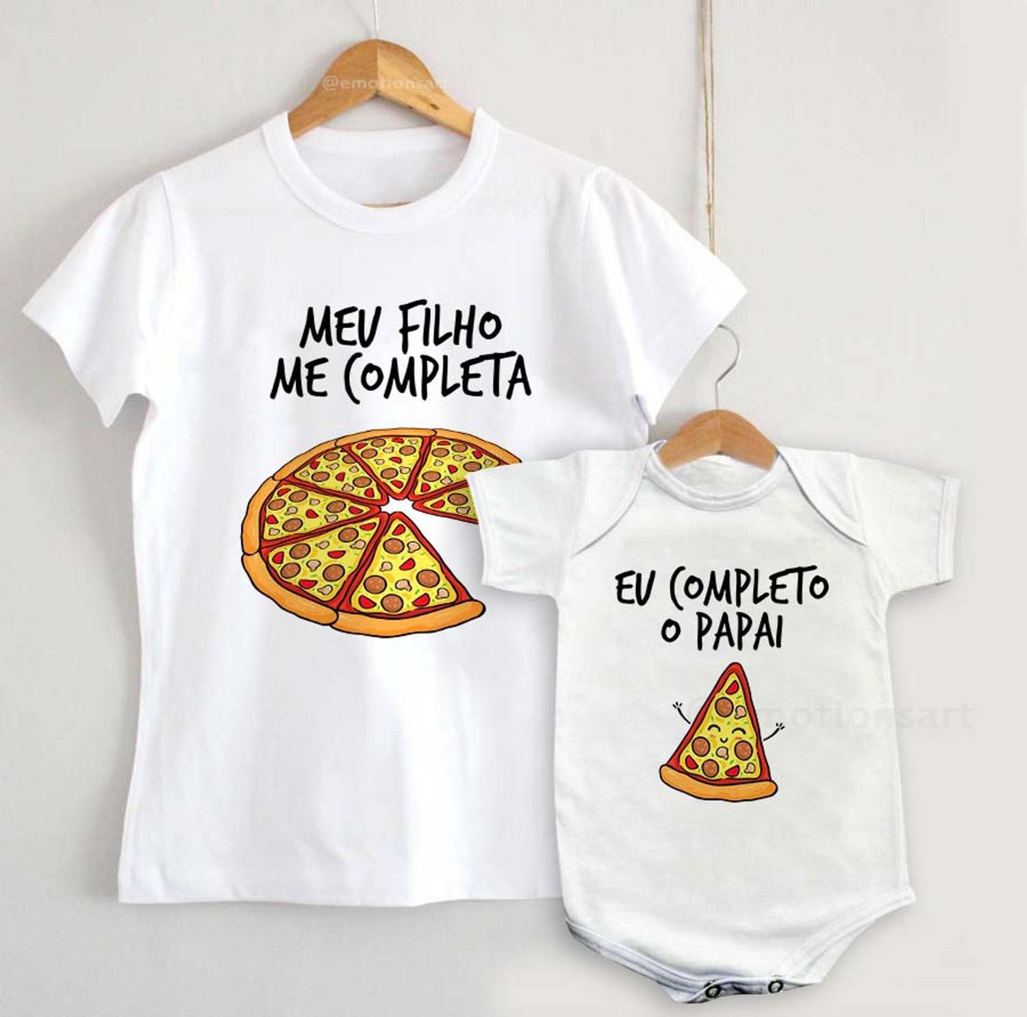 camiseta pai e filha pizza