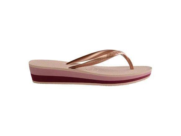 sandalia havaiana com salto anabela