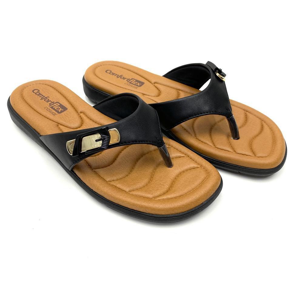 rasteira comfortflex preta