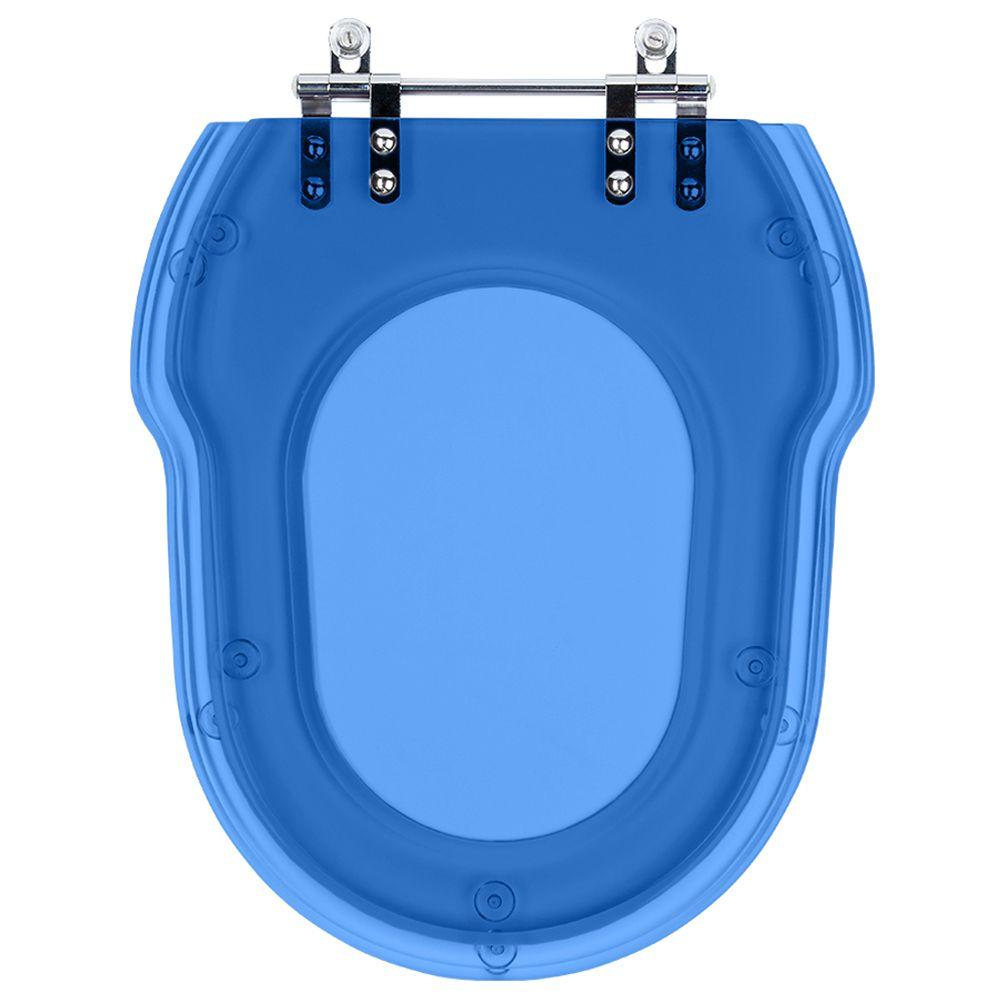 Tampa De Vaso Sanitario Com Amortecedor Hampton Azul Transparente