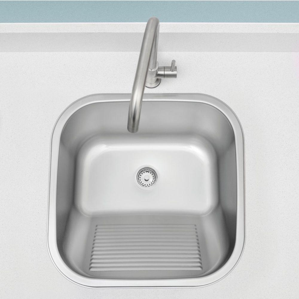Tanque Lavar Roupas 40x40x22cm Inox Alto Brilho 23L Tramontina Tanque de lavar roupa Tanque Lavar Roupas 40x40x22cm Inox Alto Brilho 23L Tramontina Tanque de lavar roupa