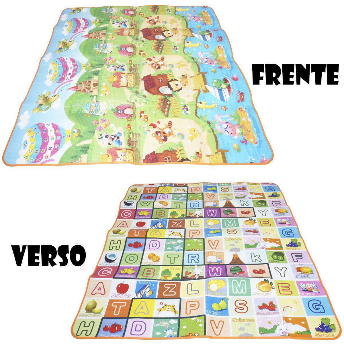 Tapete de Atividade Bebe Infantil Emborrachado 2x1 Recreação 1,80x2,00m ...