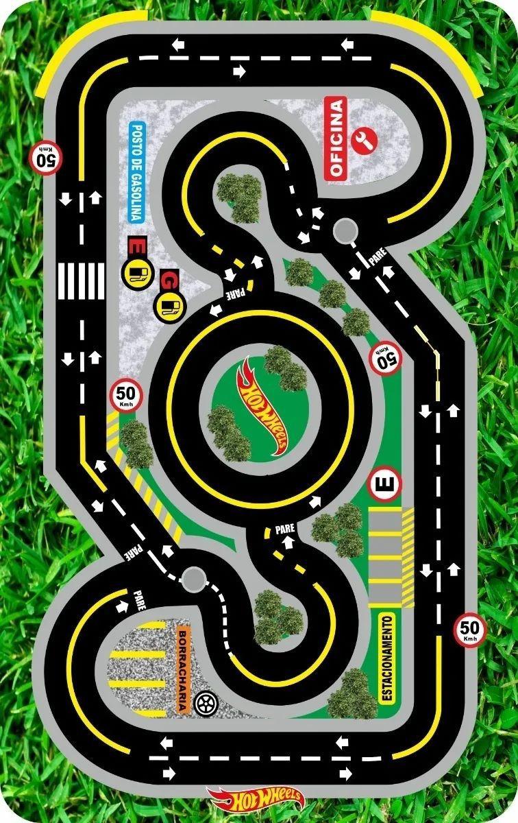 Tapete Ilustrativo Pista De Corrida Brincar Carrinho Br61 novo