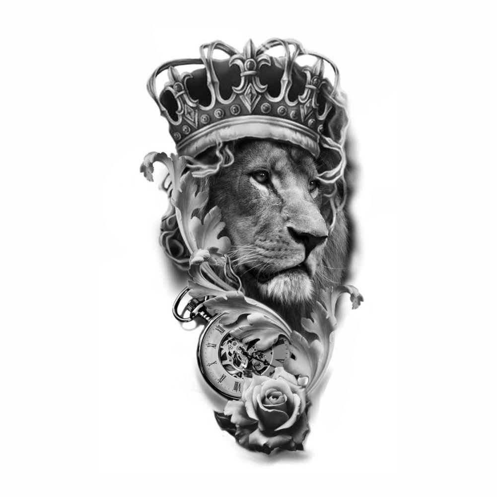 Imagem de Tatuagem Temporária Masculina Feminina Leão 14x21 cm