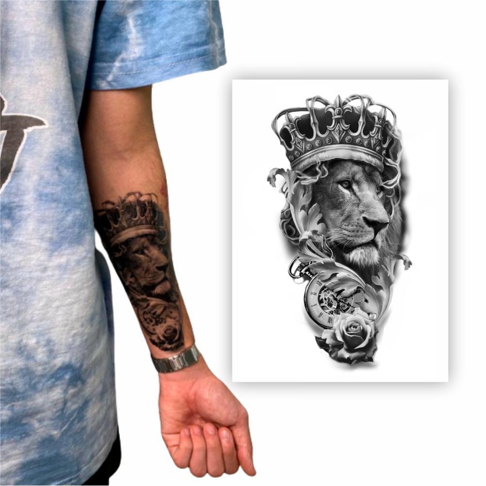 Imagem de Tatuagem Temporária Masculina Feminina Leão 14x21 cm