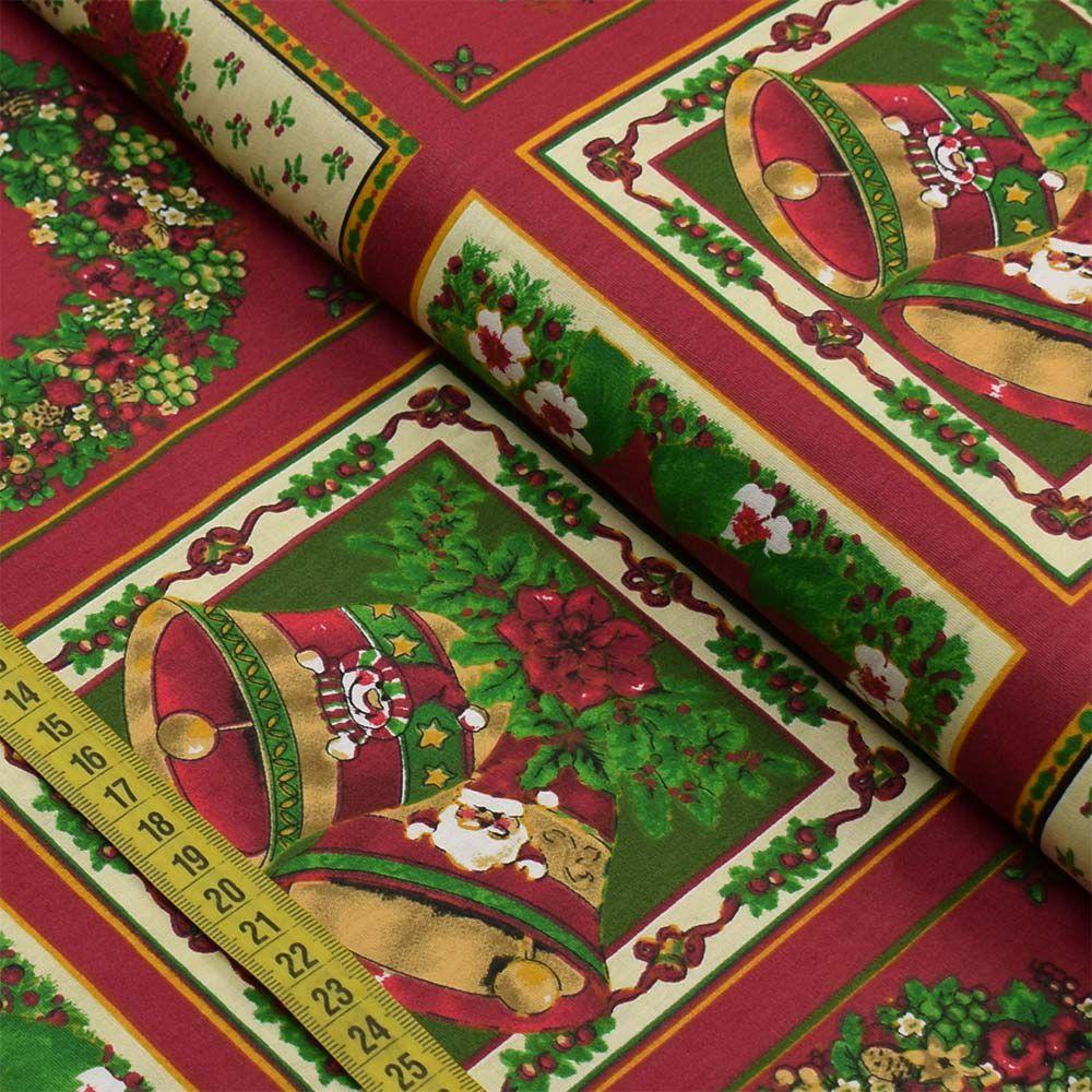 Tecido Estampado para Patchwork - Natal : Guirlanda de Natal com Árvore  (0,60x1,40) - Fernando Maluhy - Tecidos - Magazine Luiza