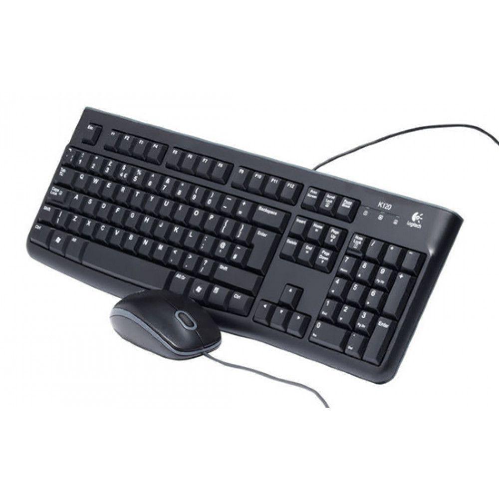 Teclado e Mouse Com Fio USB Preto Básico Logitech MK120 - Kit Teclado e ...