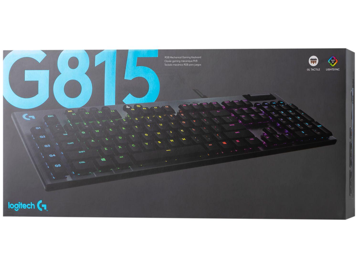 Teclado Mecânico Gamer Logitech ABNT2 Preto G815