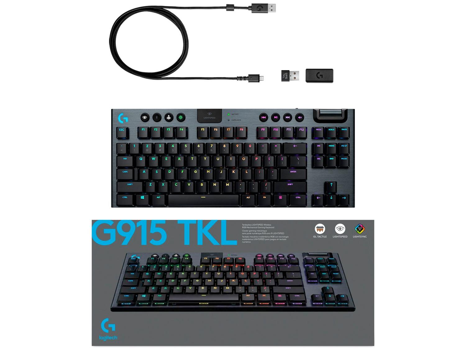 Teclado Mecânico Gamer sem Fio Logitech RGB