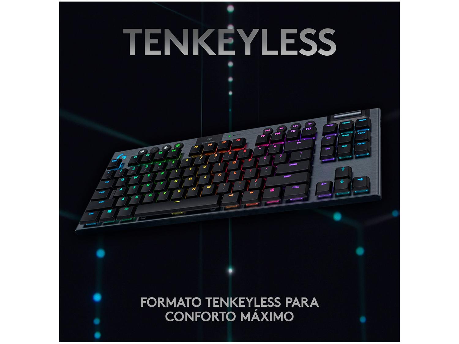 Teclado Mecânico Gamer sem Fio Logitech RGB