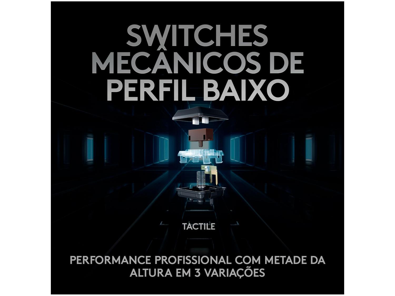 Teclado Mecânico Gamer sem Fio Logitech RGB