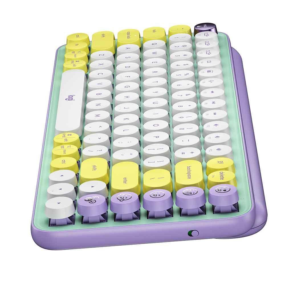 Teclado mecanico logitech pop keys sem fio lilas - 920