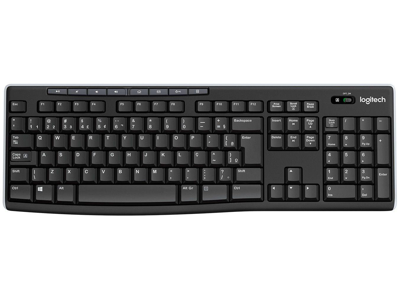 Teclado Sem Fio Logitech ABNT2 Preto K270 Teclado Sem Fio Logitech ABNT2 Preto K270