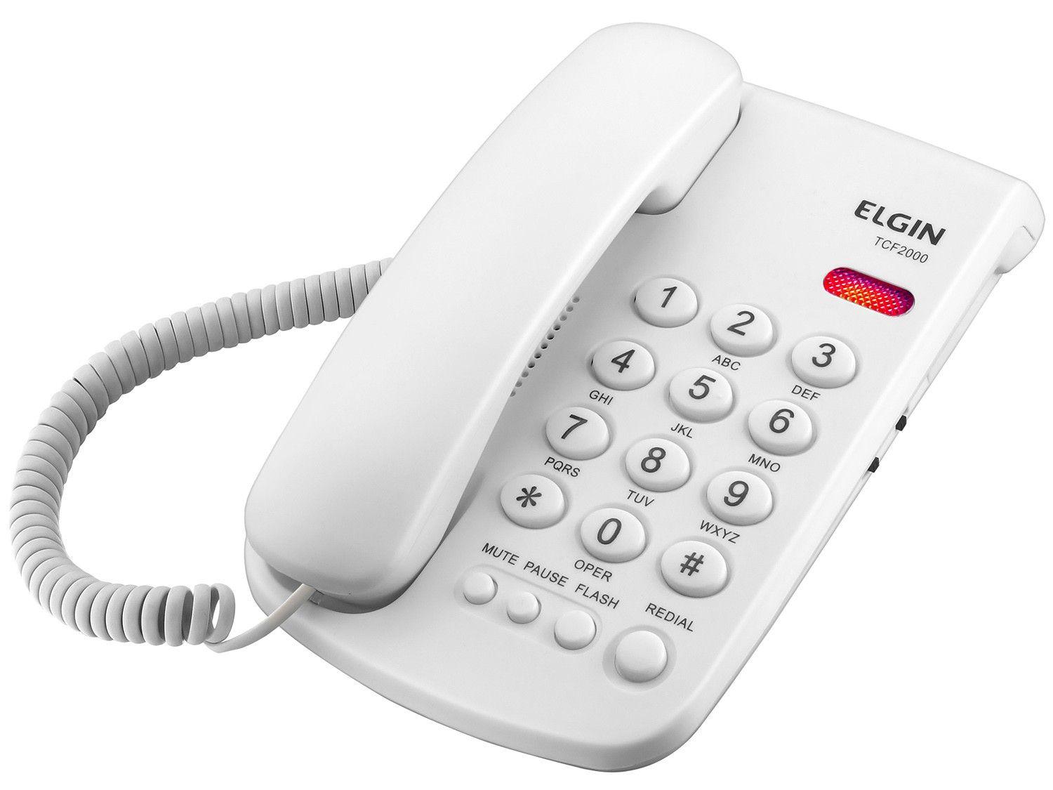 Telefone com Fio Elgin TCF 2000 Chave Branco