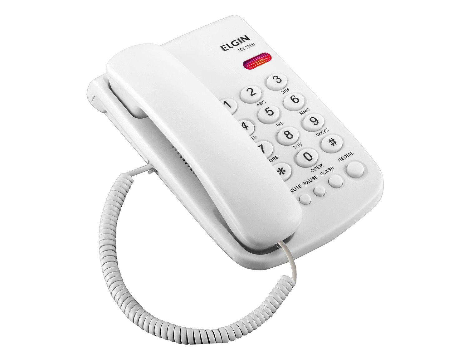 Telefone com Fio Elgin TCF 2000 Chave Branco