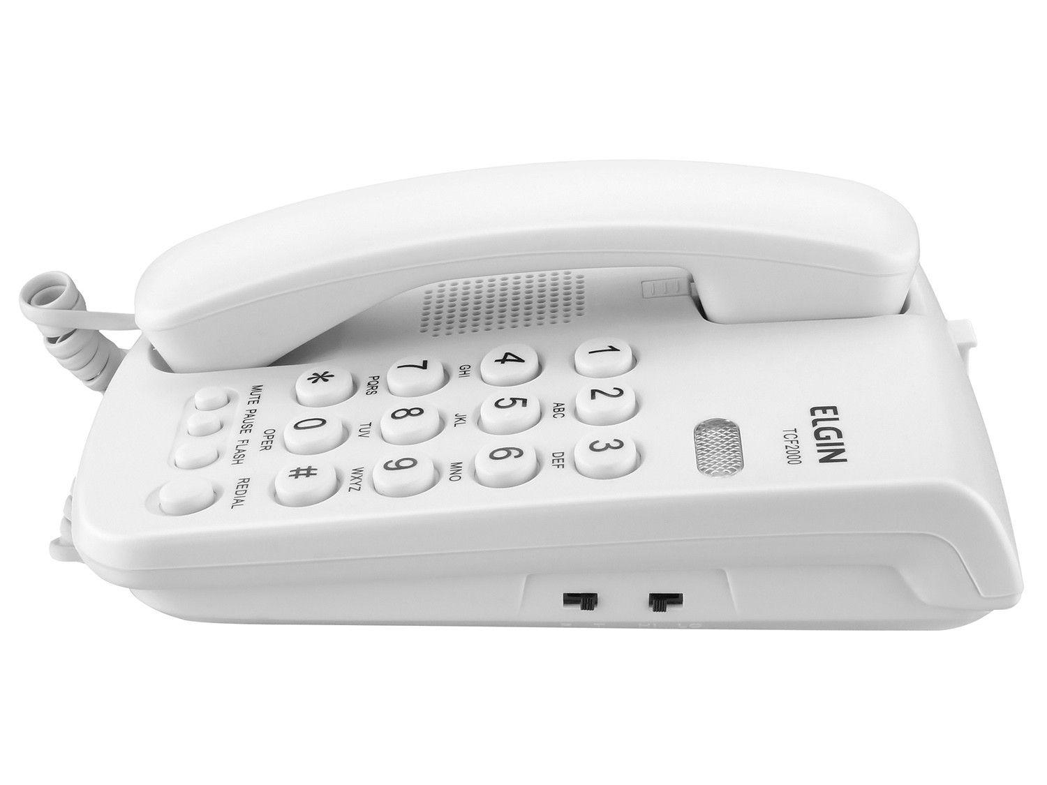 Telefone com Fio Elgin TCF 2000 Chave Branco