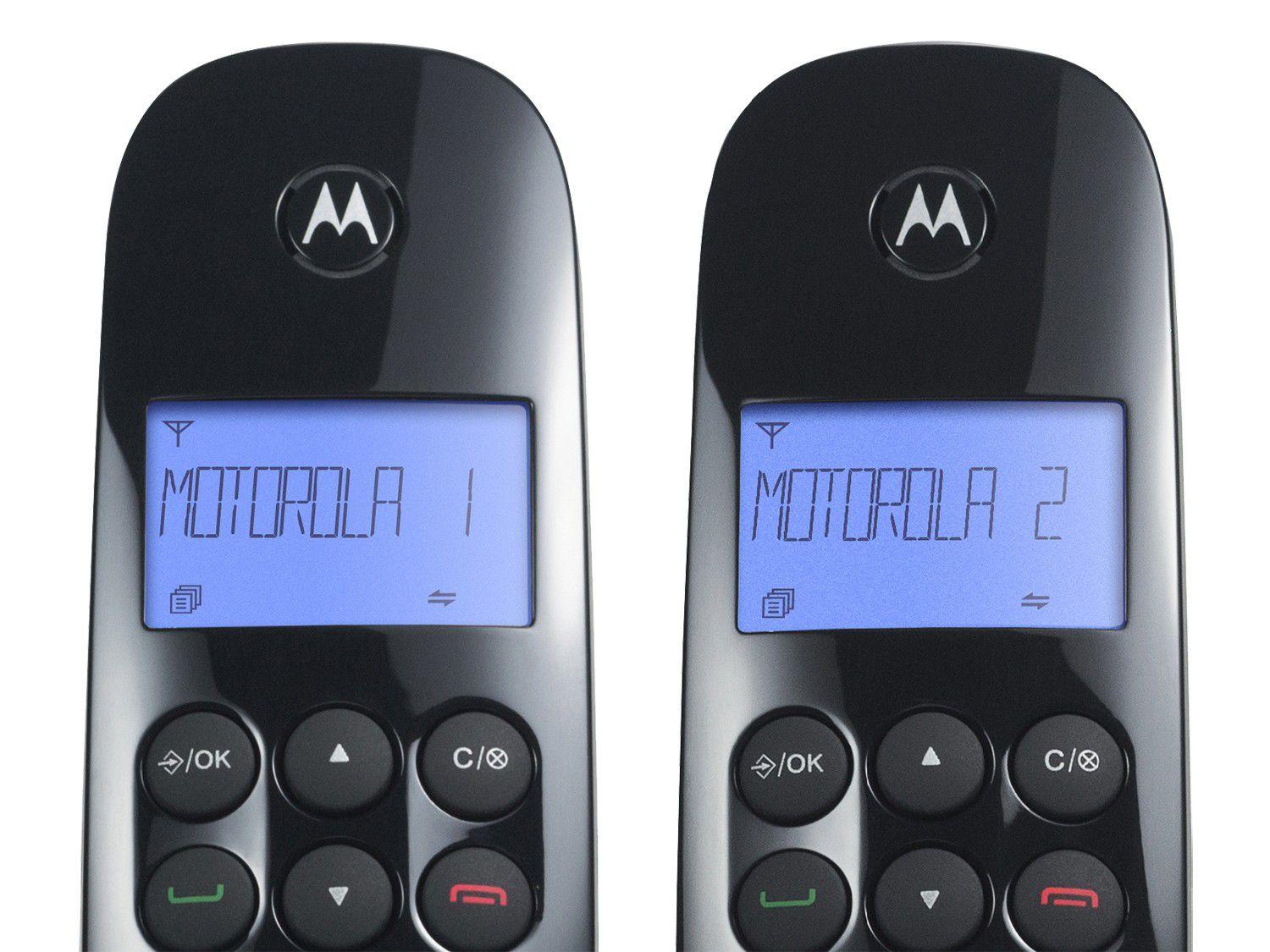 Telefone Sem Fio Motorola MOTO700MRD2 + 1 Ramal Identificador de Chamada Preto