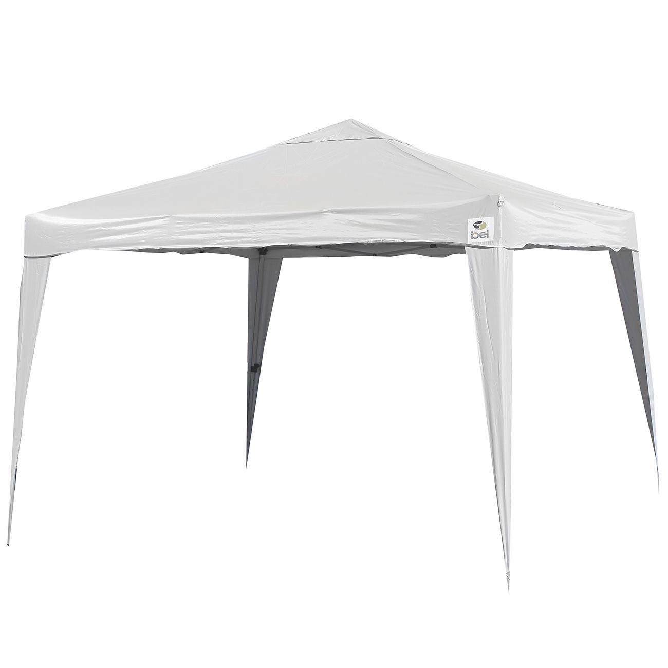 Tenda Gazebo 3X3 Metros Sanfonada Articulada Dobrável Barraca Camping Praia Branco Com Bolsa