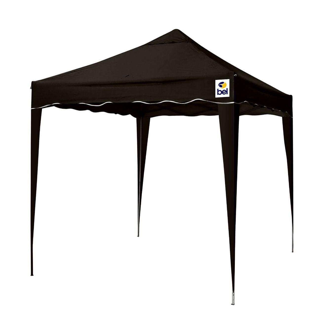 Tenda Gazebo 3X3 Metros Sanfonada Articulada Dobrável Barraca Camping Praia Preta Com Bolsa
