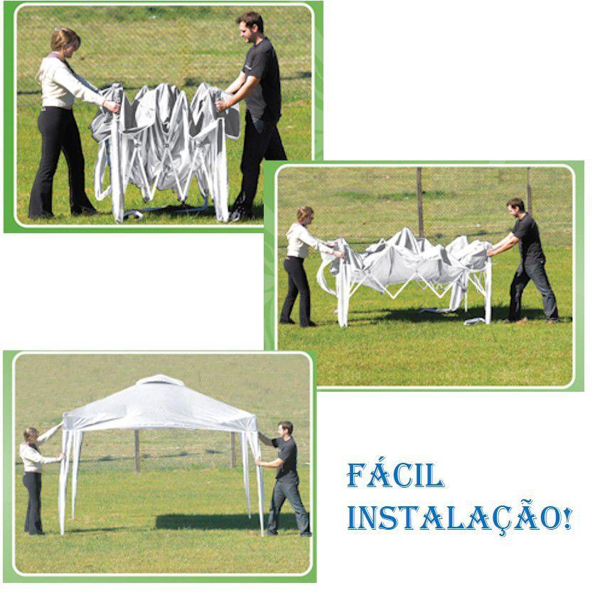 Tenda Gazebo Dobrável 3x3 Alumínio Barraca Sanfonada Praia nas americanas