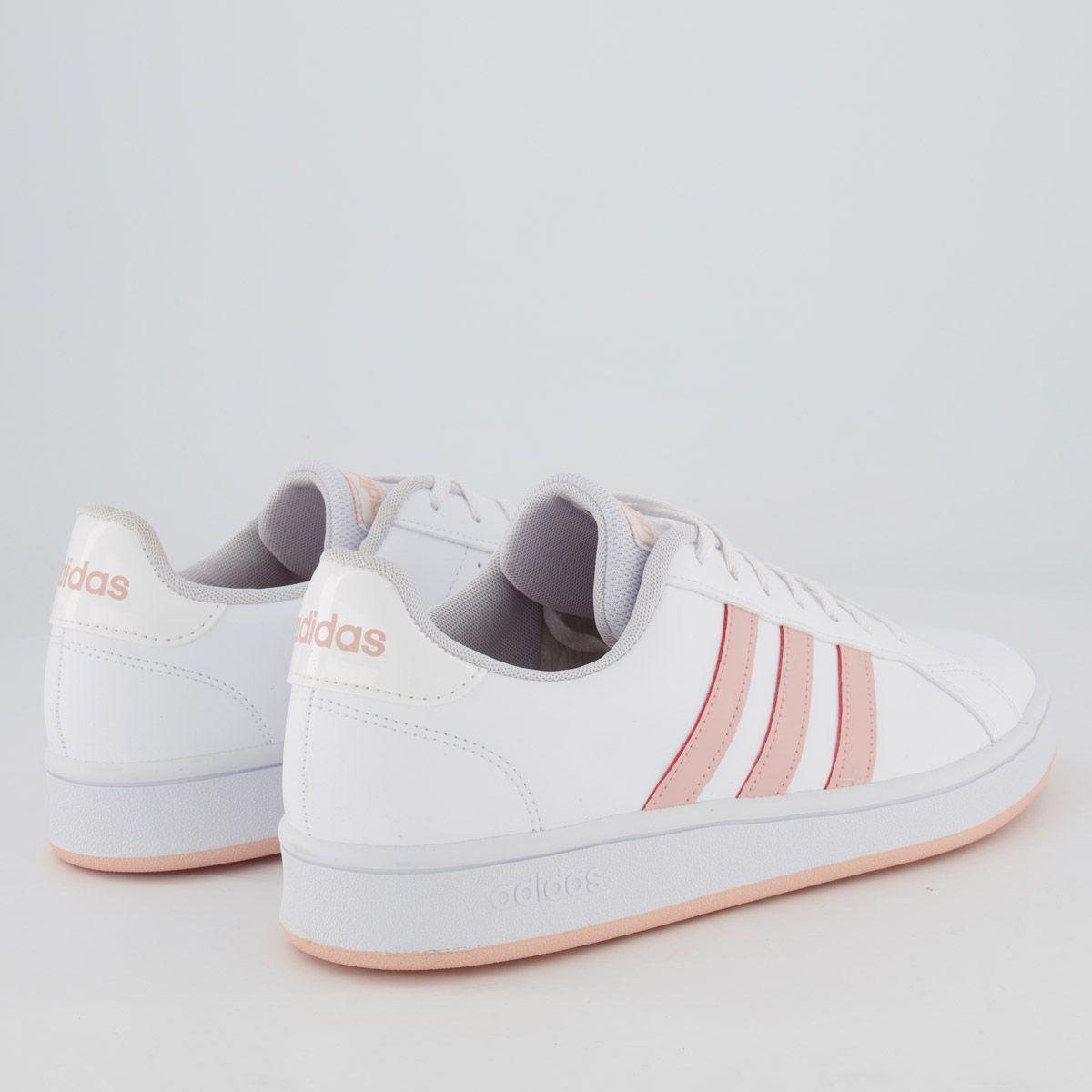 tênis adidas grand court base feminino rosa