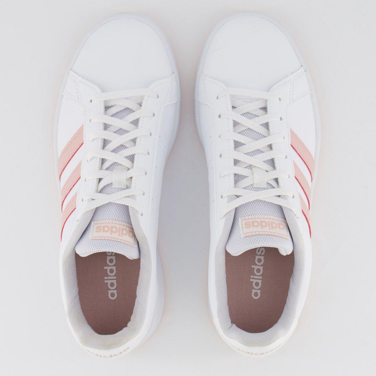tênis adidas grand court feminino rosa