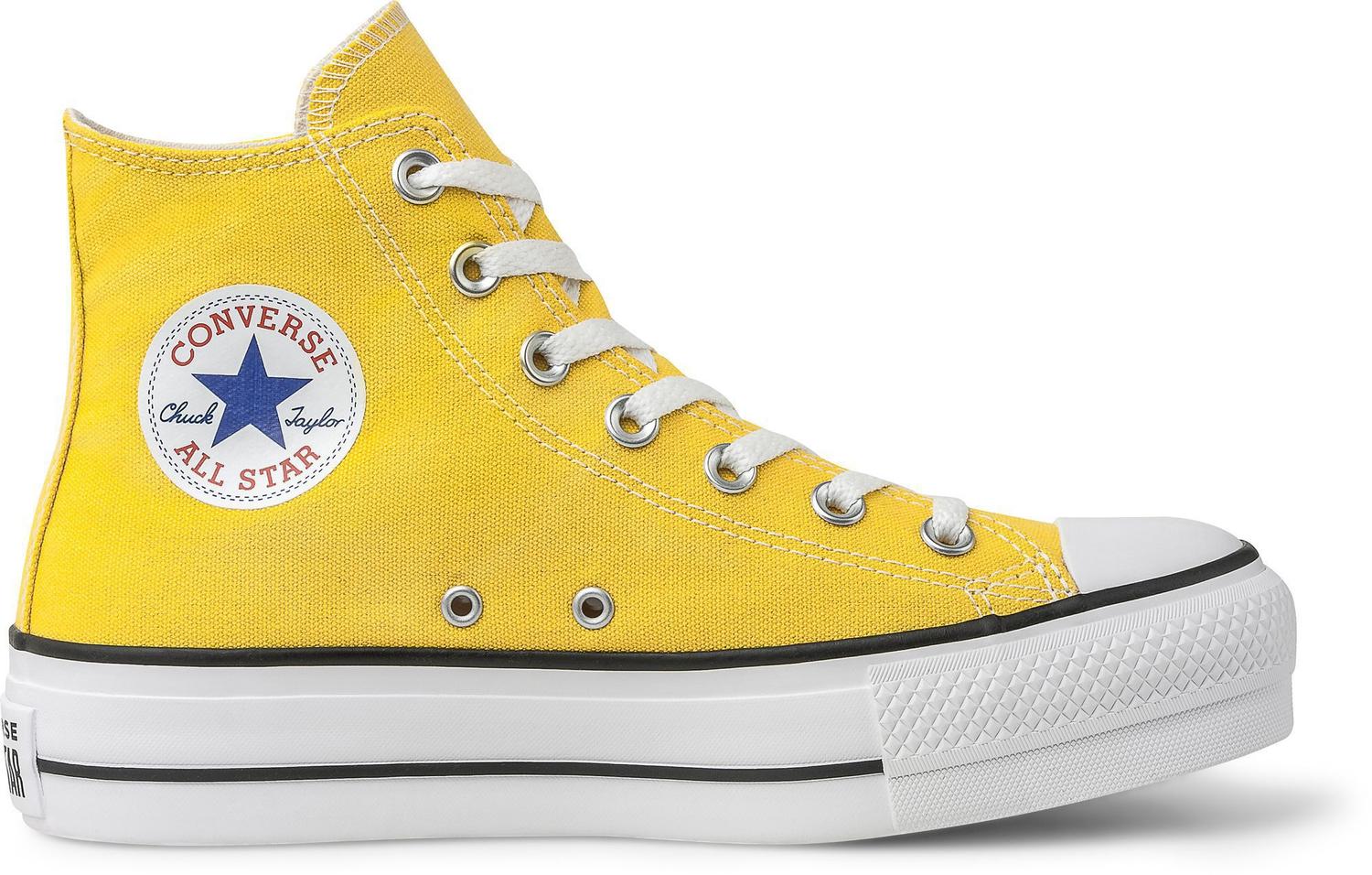 tenis all star cano alto amarelo