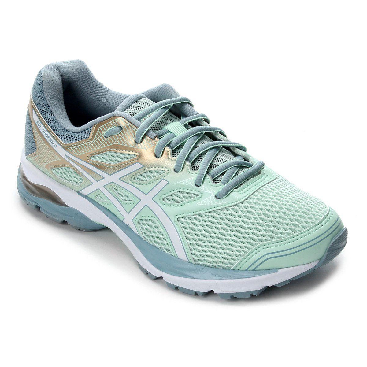 Gel Impression Asics Feminino Verde Agua Tenis Gel Shogun TÃªnis