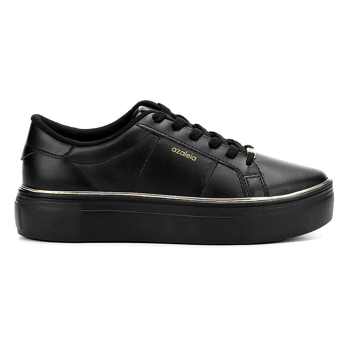 tênis azaleia flatform friso metalizado