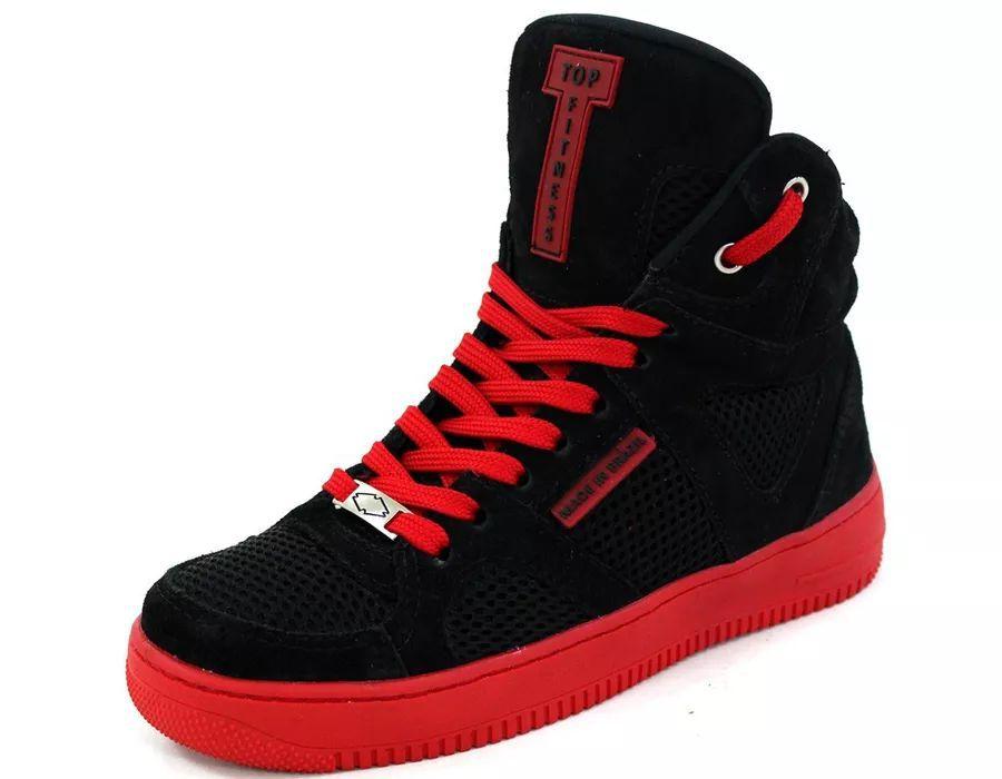tenis bota vermelho masculino