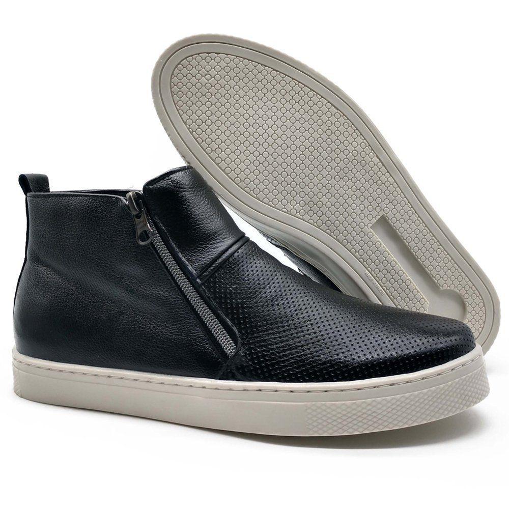 Tênis Botinha Feminina Slip On Cano Alto Zíper 26100 Preto - QA CALÇADOS - Tênis  Feminino - Magazine Luiza