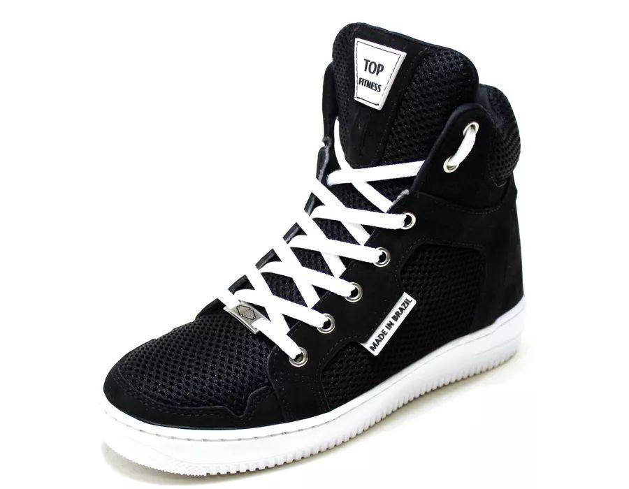 tenis alto preto e branco