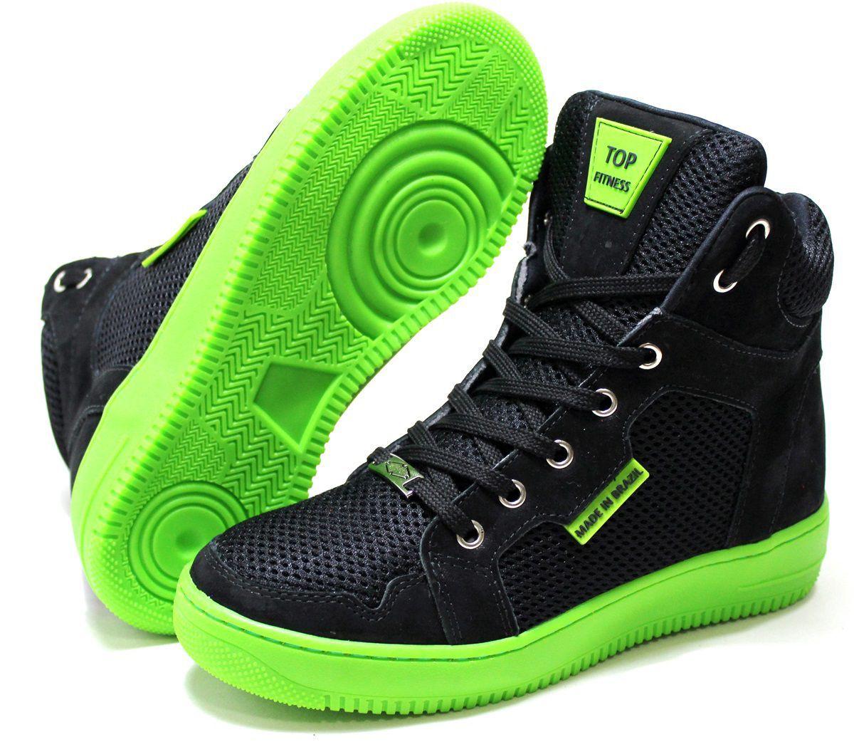 Tenis Botinhas Cano Alto Top Fitness Preto/Verde - Tênis para Academia -  Magazine Luiza