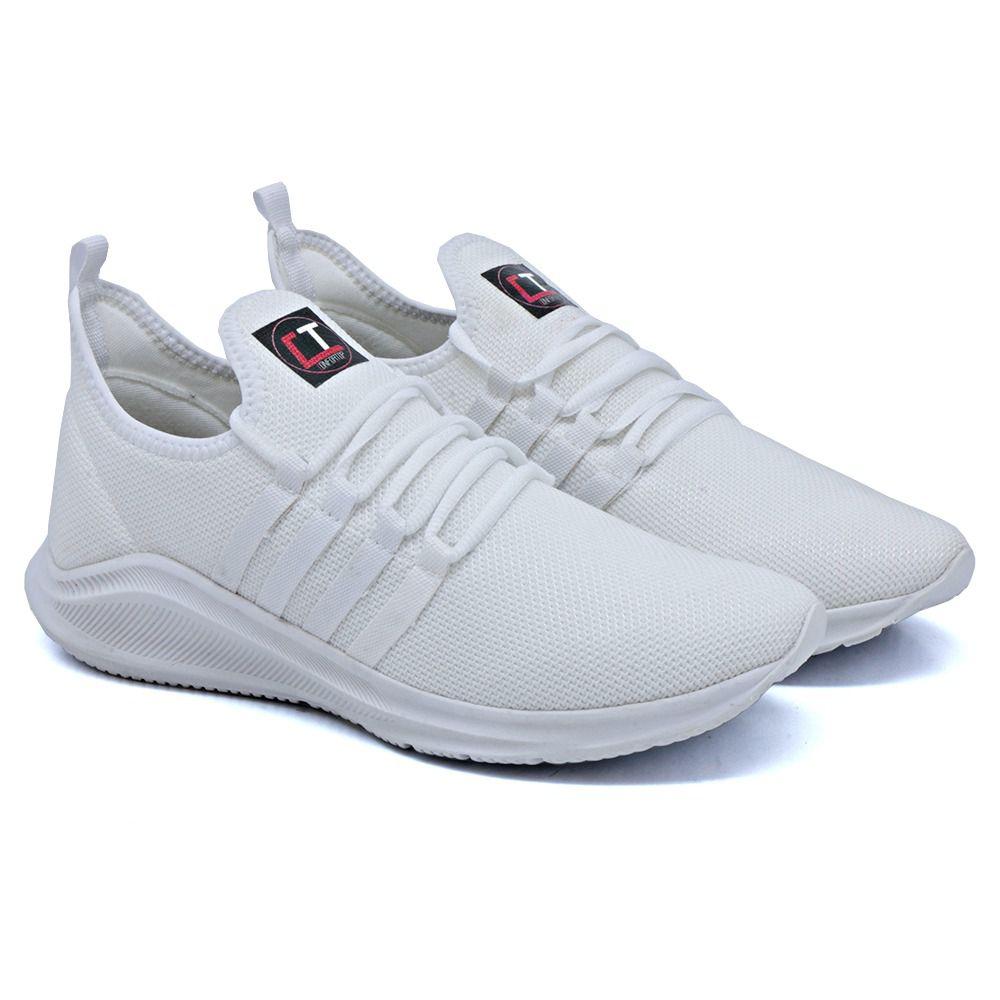 Tênis Branco Masculino Esportivo Corrida Academia Caminhada Ultra