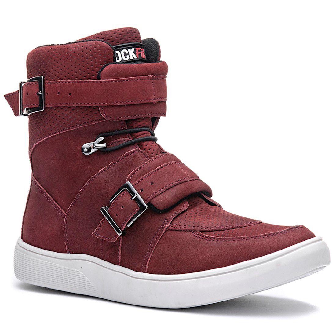 tenis cano alto feminino vinho