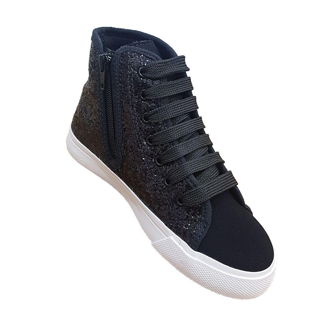 Tenis Cano Alto Infantil Star Preto Ziper Gliter All 25 a 36 - Diversão -  Tênis Infantil - Magazine Luiza