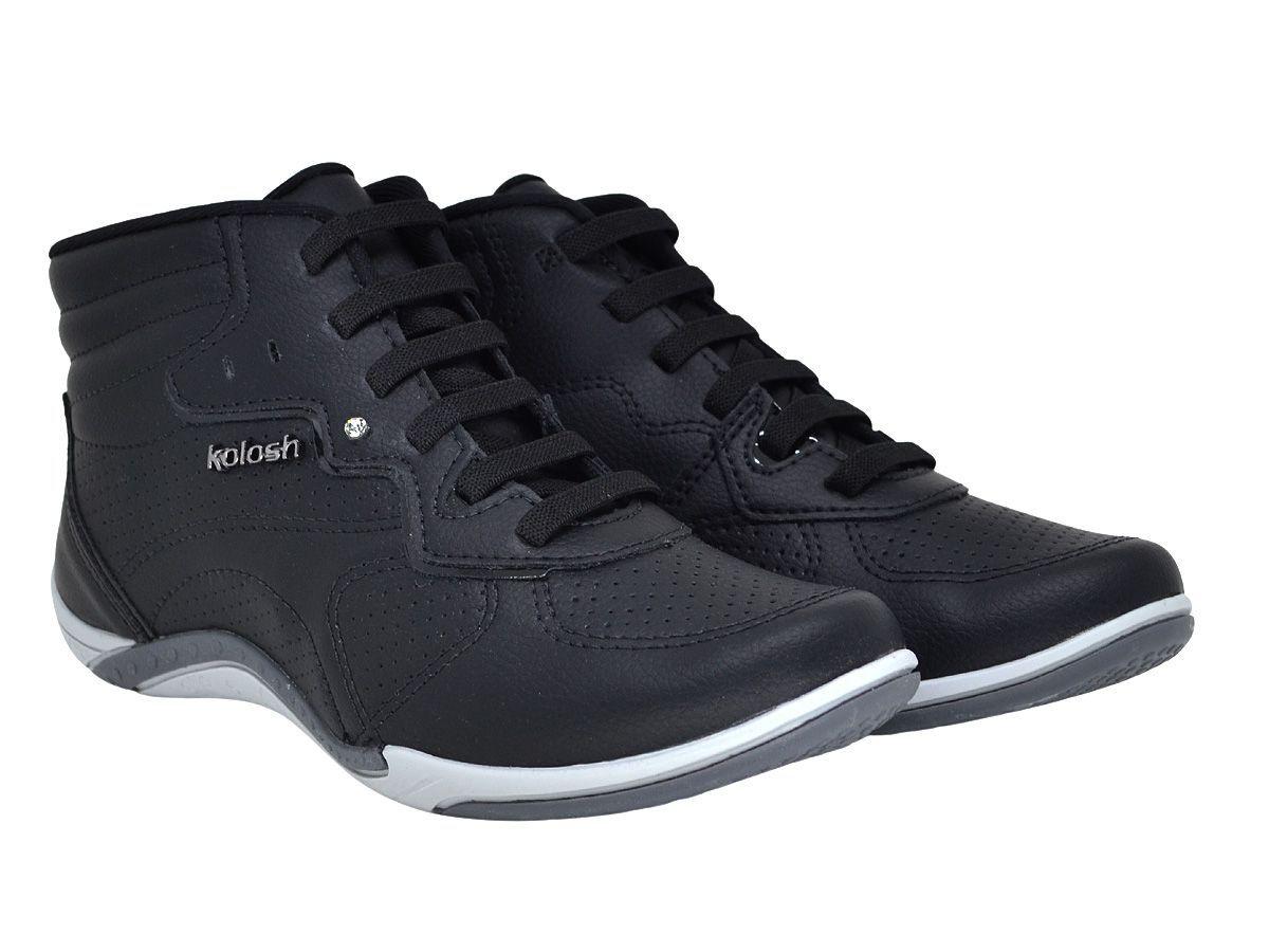 Tênis Casual Feminino Cano Alto Botinha Kolosh C1295 Preto - Tênis  Esportivo - Magazine Luiza