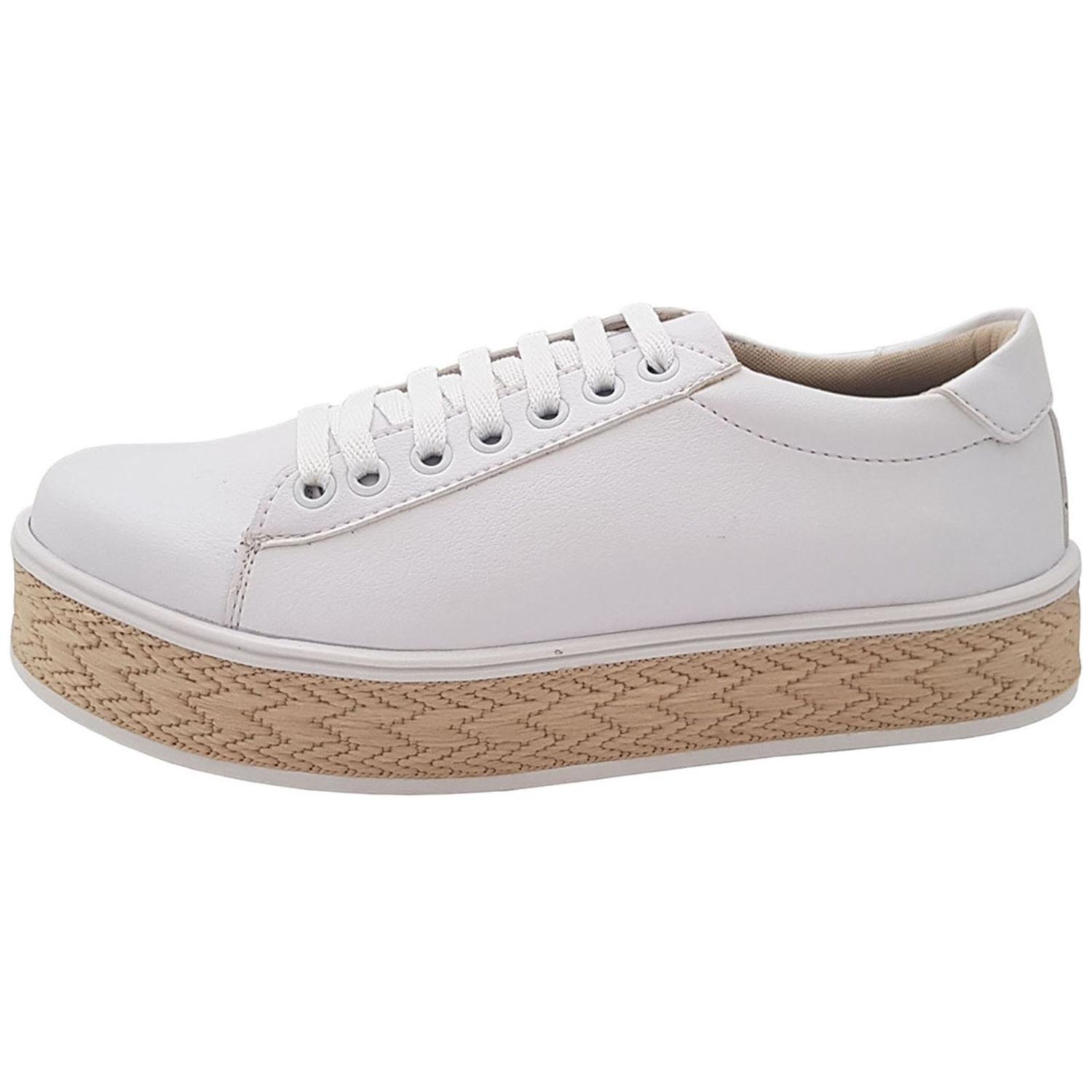 tênis lu fashion casual corda branco